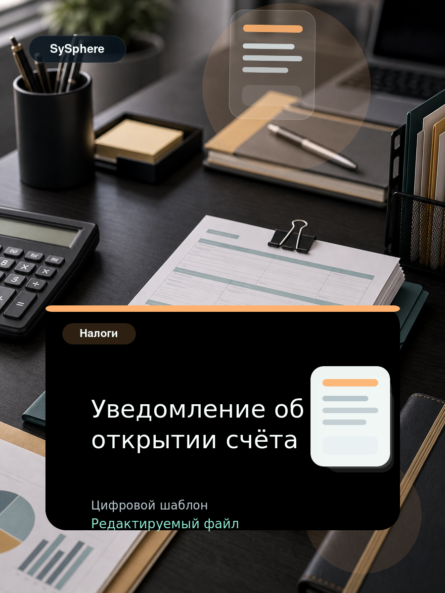 Изображение товара Уведомление об открытии счёта