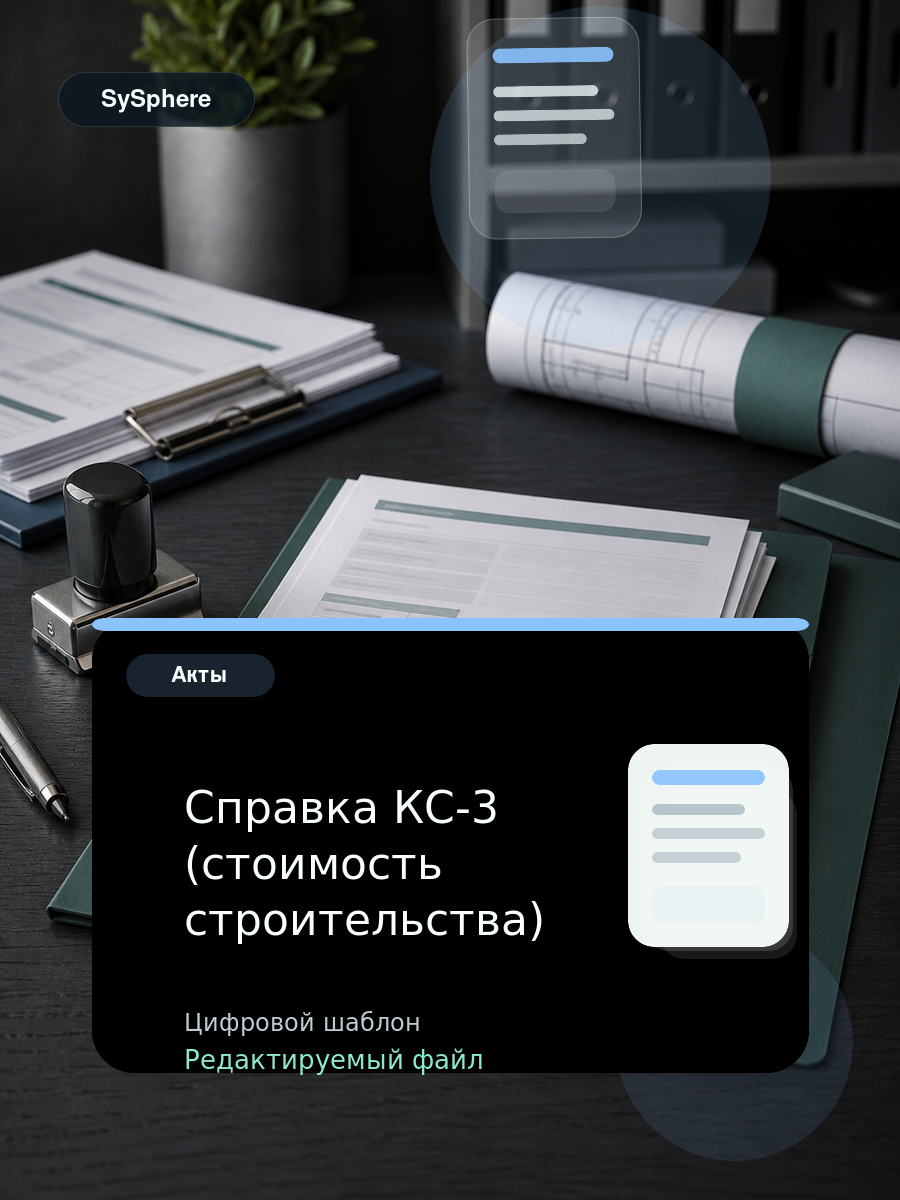 Изображение товара Справка КС-3 (стоимость строительства)